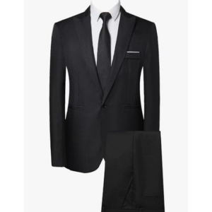 2 Piece Men's Slim Fit Suit(Jacket + Pants) -Black
