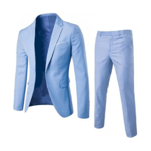 2 Piece Men's Slim Fit Formal Suit & Pants - Sky Blue