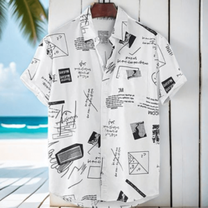 Mens Vintage Hawaii Beach Shirt - White
